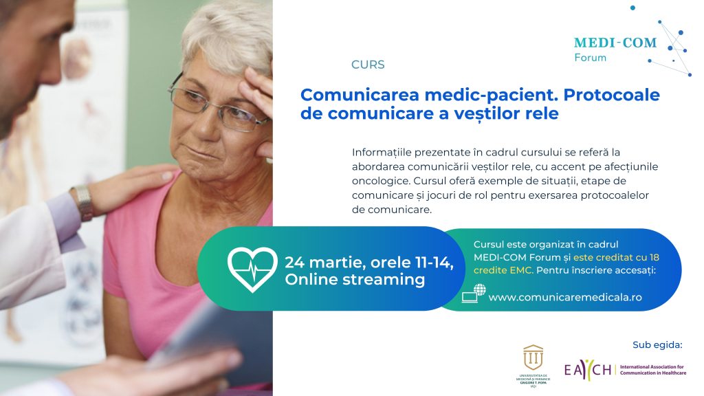 Webinar: Comunicarea medic-pacient. Protocoale de comunicare a veștilor rele